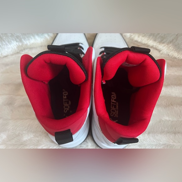 PUMA Unisex White, Red and Black Backcourt Mid Sneaker - Picture 8 of 14